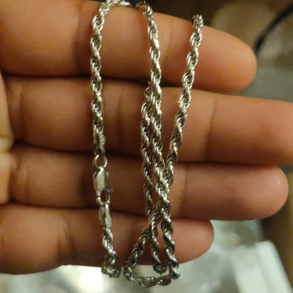 Sterling Silver 925 Rhodium finish Rope 060 Chain 2.8mm